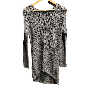 Helmut Lang Gray Alpaca Silk Linen‎ Knit V Neck Long Sleeve Sweater Size S